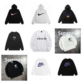Nike Strach Boga Najwyższy Bawełna długi rękaw Crewneck Hoodie-2653  