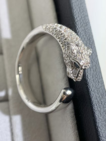 Cartier mikro wkładki pół diament leopard pierścień-3670  