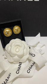 Celine Perła okrągły przycisk złoty plecak klamra podwójne kolczyki C-3899  