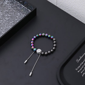 Louis Vuitton LV metalowe koraliki grawerowane litery i kwiaty kolorowe koraliki bransoletka-4047  