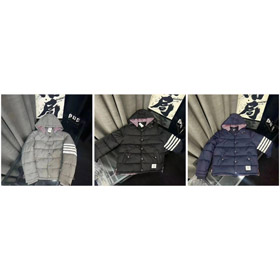 THOM BROWNE z kapturem nylonowa kurtka do lotu kurtka-4775  