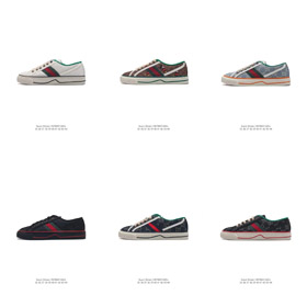 GUCCI Tennis 1977 Krągłe palce z koronką na niskim szczycie buty z płótnem-4849  