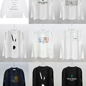 Maison Margiela czysta bawełna dwuwarstwowa luźno-dopasowana oversized T-shirt-5018  