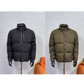 Moncler skórzana kurtka z zamkiem w dół z ukrytym kapturem-5055  