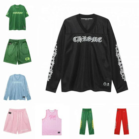 Chrome Hearts CH nadrukowana koszula z długim rękawem, szorty i kamizelka sportowa zestaw-5077  