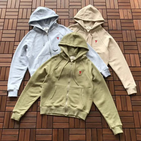 AMIPARIS De Coeur serce wzór z kapturem zip-up bluza-5153  