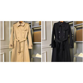 Burberry podwójne piersi slim-fit długi trench płaszcz z tylnym vent-5175  