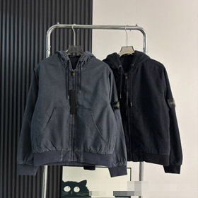 Stone Island umyte i niepokojące z kapturem kurtka bawełniana-5255  