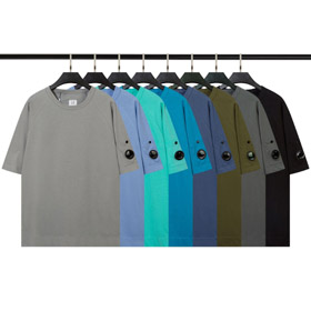 C.P Firma przypadkowe luźne zamontowanie załogi szyi podwójnej przędzy krótkim rękawem T-shirt-5291  