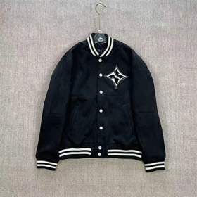 Louis Vuitton LV nowy kryształ-ozdobiony kwiatowy zamsz przycisk kurtka-5296  