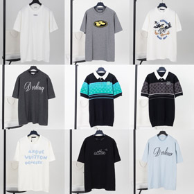 Louis Vuitton LV Dior nowa współpraca logo szacha w dzianinie koszulka z krótkim rękawem-5315  