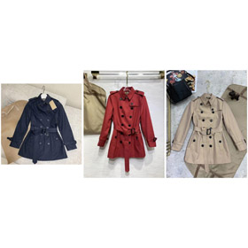 Burberry wyposażony podwójny piersi krótki trench płaszcz z cinched talii-5342  