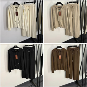 Loro Piana dzianinowy sweter zestaw z kwadratowym dekoltem i przyciski dekoracyjne-5404  