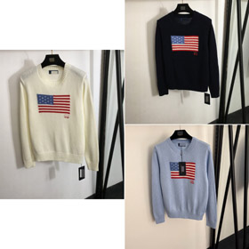 Polo Ralph Lauren nowy sweter z długim rękawem w dzianinie z wzorem flagi amerykańskiej-5412  