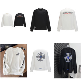 Chrome Hearts CH Cross Sanskrit Druk dwuwarstwowa bawełna koszulka z długim rękawem-5437  