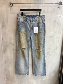 Acne Studios przygnębione wypalone dżinsy z zerwanymi szczegółami-5452  
