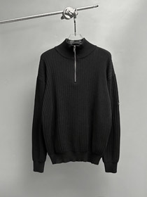 Balenciaga pół-zip kołnierz dzianinowy sweter-5472  