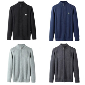 Lacoste Cardigan z zamkiem w górę Sweter z szyjką żółwia-5524  
