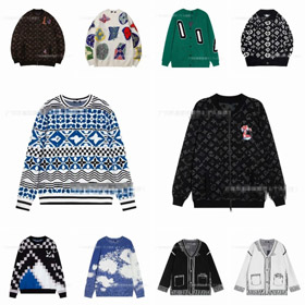 Louis Vuitton LV Nowy Intarsia jacquard dzianinowy sweter-5544  