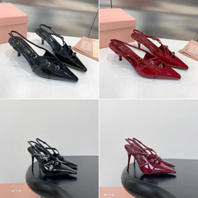 Miu Miu niskich obcasów ostrych palców slingback sandały-5704  