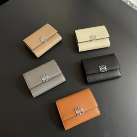 Loewe nowy trzy-fold perforowany kwiatowy wzór kolor-blok portfel-5778  